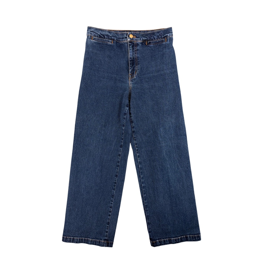 Madewell Emmett Wide-Leg High-Rise Jeans Dark Indigo Wash Size 28